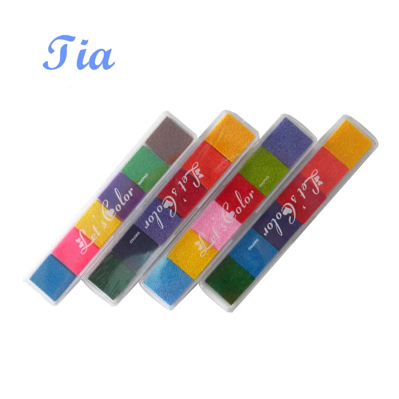 

1pcs/lot Inkpad Scrapbooking gradient colorful stamp inkpads long DIY Crafts Ink pad Stamps Sealing kids finger print Decoration