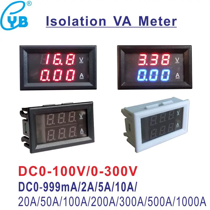 DC Isolated Voltmeter Ammeter DC 100V 300V Isolation Meter LED Digital