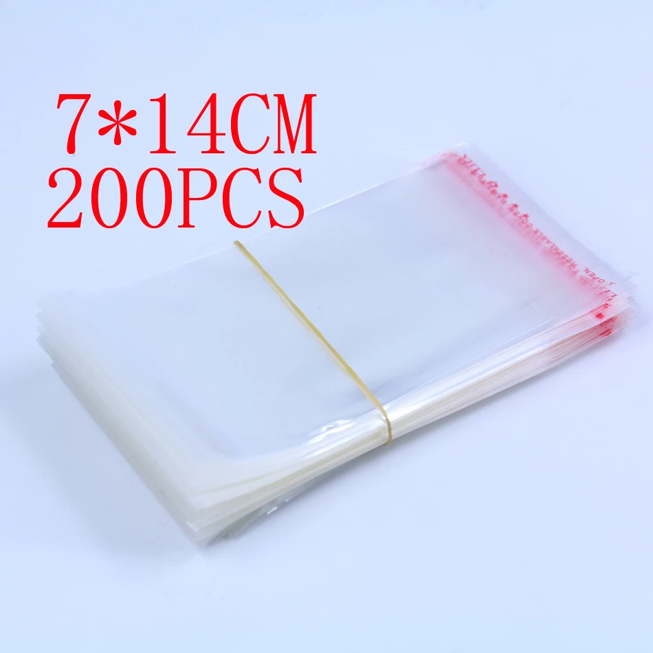 Free Shipping Cheap 7*14cm Adhesive Plastic Bag Small Jewelry Packing