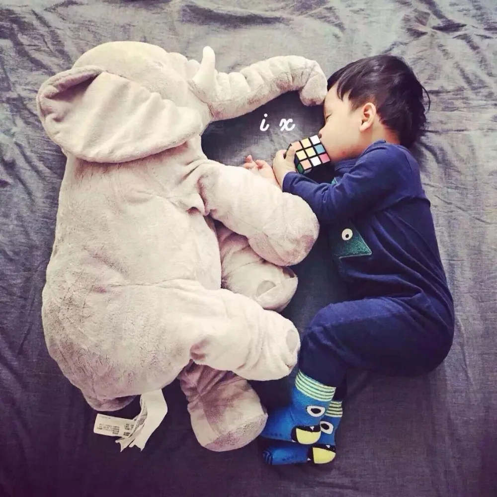 Baby Kinder Lange Nase Elefant Puppe Playmate Kissen weiches Plüsch Spielzeug 