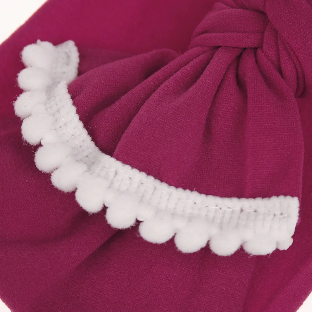 Модные нейлоновые оголовья с помпоном для новорожденных мягкие эластичные кольца широкие нейлоновые повязки на голову для маленьких девочек