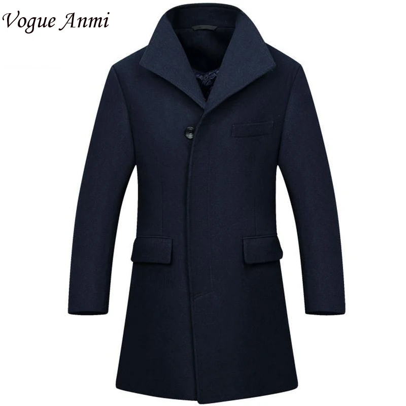 2017 Mens Cashmere Coat Winter Wool Long Coats Formal