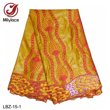 

High Quality 2019 Latest Bazin Cotton Fabric Pine Cones Embroidery African Style Cotton Fabric LBZ-15