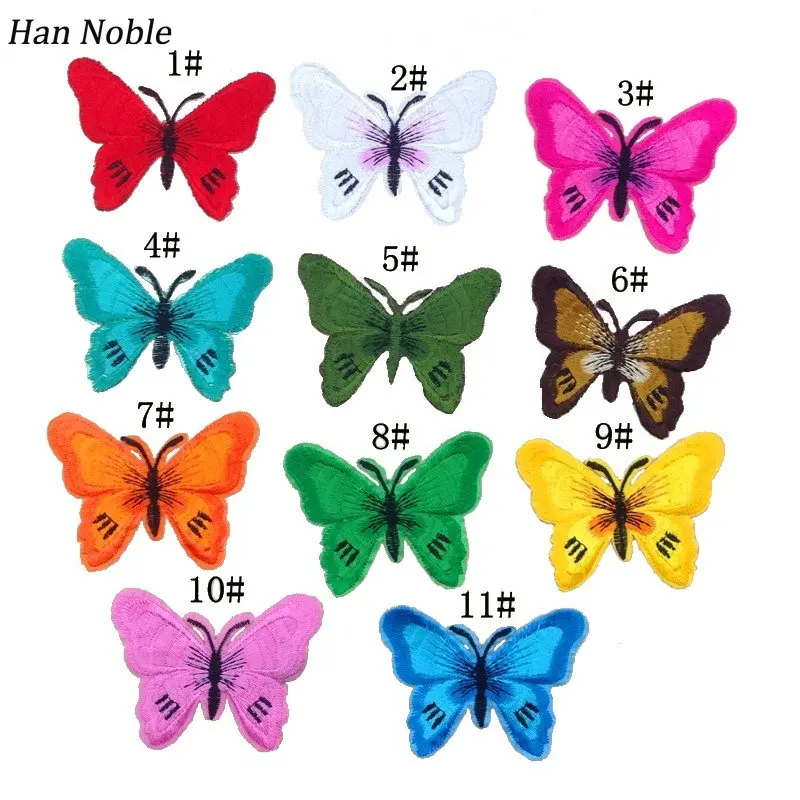 

10PCS/lot Mixed Butterfly Embroidery patches for clothing iron on Stickers for Clothes Small Patch Sewing Accessories P025