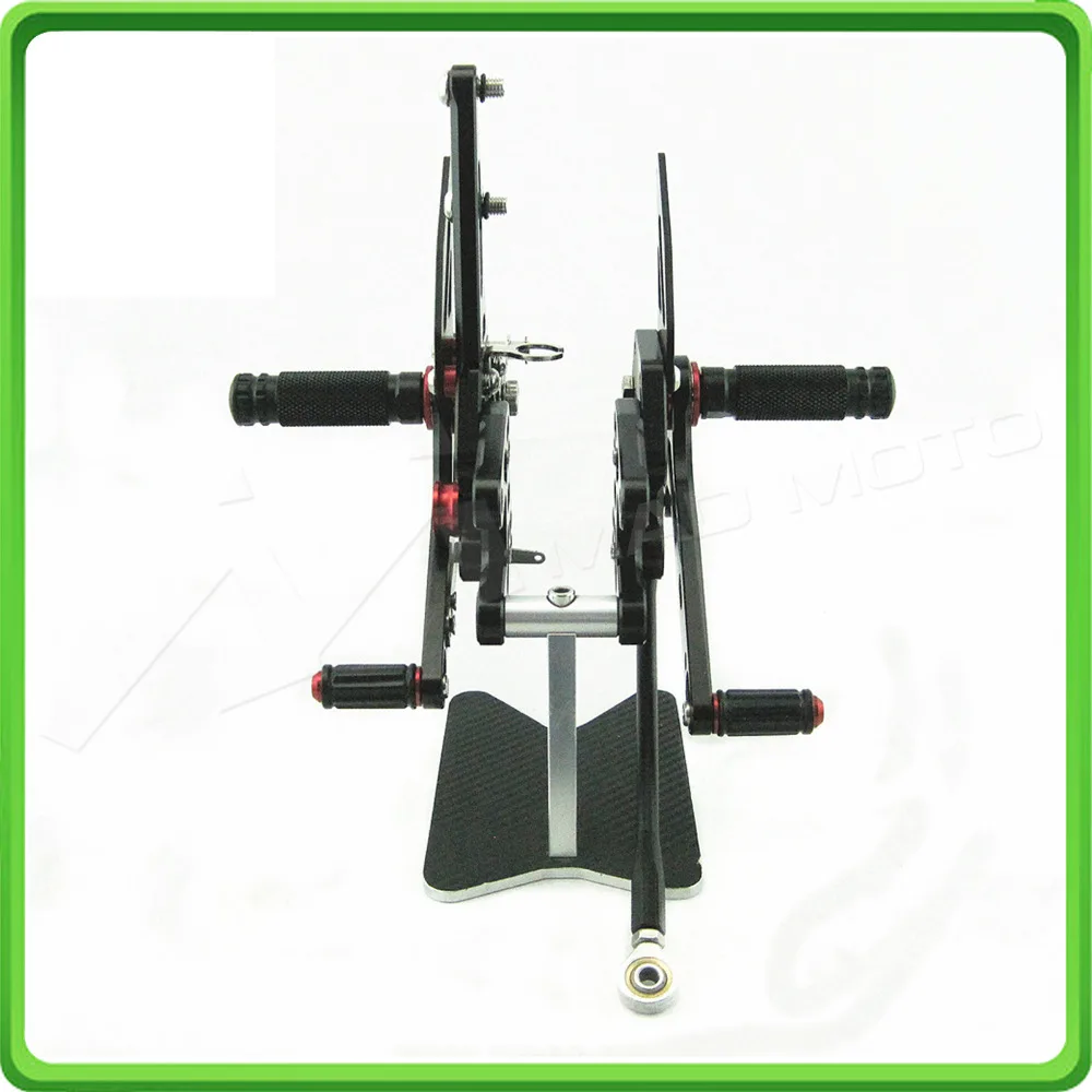 CNC Adjustable Rearsets Rear set sets Foot Rest Pegs Pedal For KAWASAKI NINJA ZX10R ZX 10R ZX-10R 2004 - 2005 Black (6)