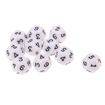 

10Pcs White Acrylic Polyhedral Dice D12 TRPG Dungeons and Dragons RPG MTG Adults Roleplay Table Board Games Fun Toys