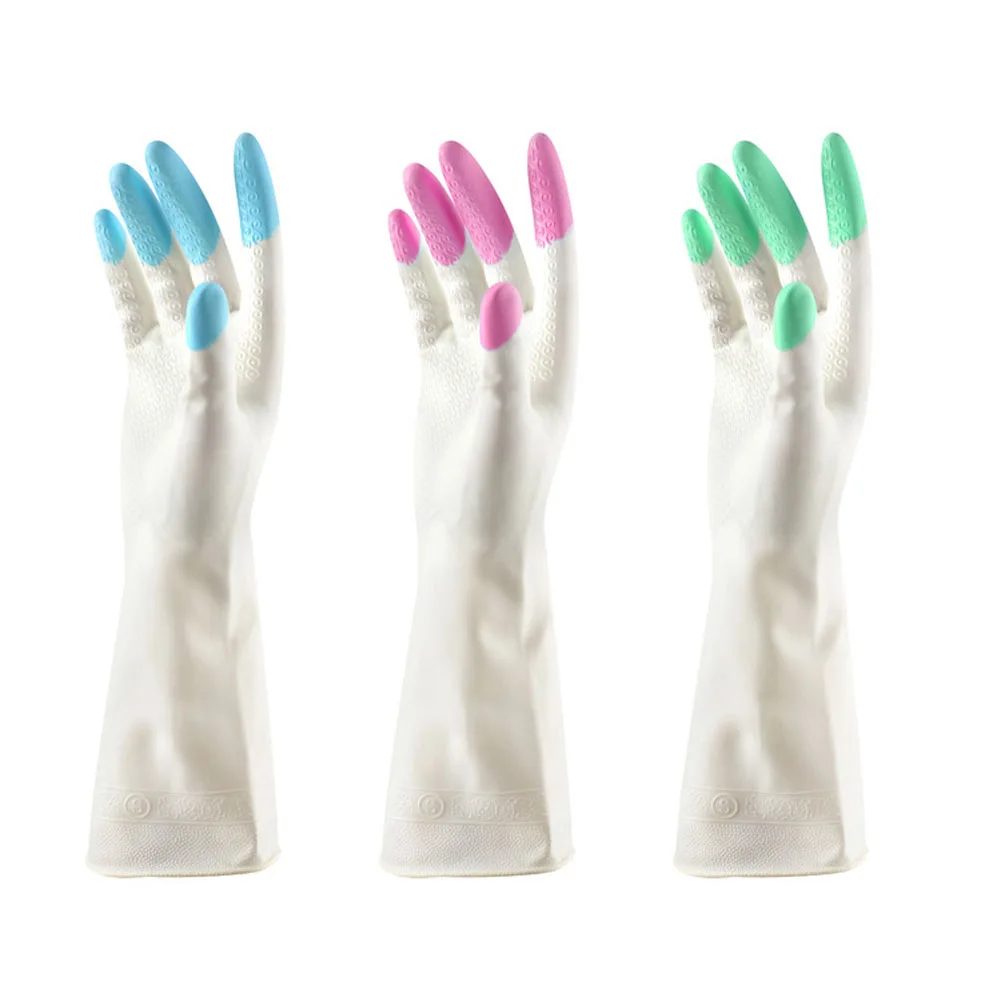 1 Pair New House Cleaning Long Sleeve latex Kitchen Wash Dishes