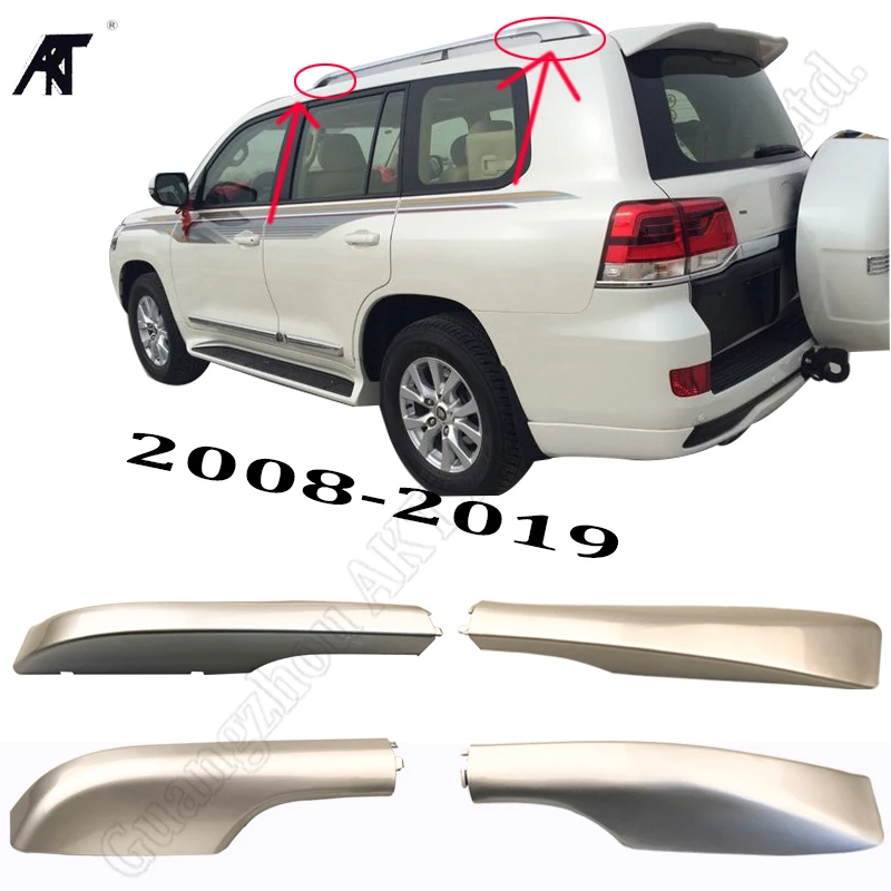 فضي اللون حامل سقفي غطاء سقف شريط نهاية قذيفة ل: تويوتا لاند كروزر LC200 2008-2019 4 قطعة/الوحدة الأمتعة رفوف فضي اللون حامل سقفي غطاء سقف شريط نهاية قذيفة ل: تويوتا لاند كروزر LC200 2008-2019 4 قطعة/الوحدة الأمتعة رفوف