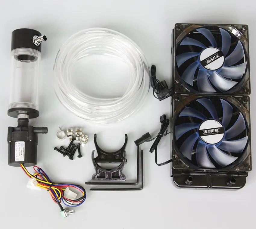  Computer PC CPU/graphics card/Speakers Water Cooling cooler block water tank Adjustable speed pump 