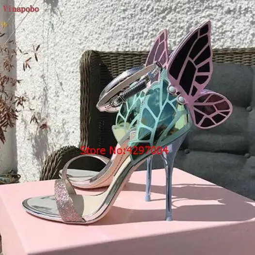 Flower-Embroider-Gladiator-Sandals-Women-Butterfly-Angel-Wing-Mixed-Colors-Fashion-High-Heels-Party-Wedding-Shoes