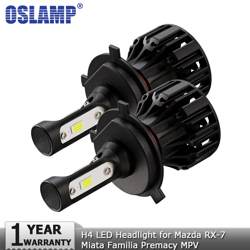 

Oslamp H4 LED Car Light Headlight Bulbs Hi lo Beam 72W 8000lm 12v 24v Led Auto Headlamp for Mazda RX-7 Miata Familia Premacy MPV