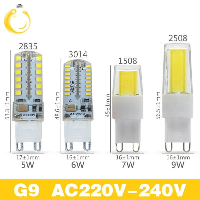 2017 Newest G9 LED Lamp COB LED Bulb 5W 6W 7W 8W 9W 10W 220V LED G9 COB