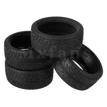 

Mxfans 4pcs RC 1:10 On Road Racing Car Flame Pattern Rubber Tyre Black Tire 2.56" OD