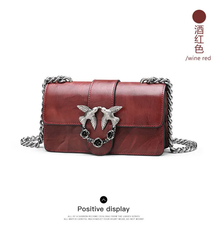 Designer Inspired Fashion Handbag Women Shoulder Bag Genuine Leather Classic Birds Flap Messenger Bags (6)