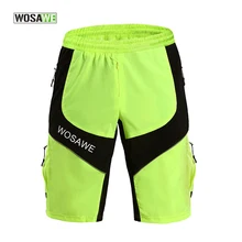 WOSAWE Летние виды спорта на открытом воздухе Зеленый свободный крой Велоспорт Мужские дышащие шорты быстросохнущие горный велосипед MTB шорты со светоотражающими