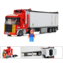 city hundred changes container car educational toys 2015 building blocks set Compatible with Lego boys Designers 003057