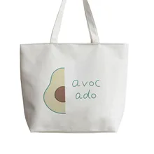 Авокадо Холст Tote сумки сумка для покупок с персонажем из мультфильма школы плеча многоразовые шоппер продуктовый мешок AN173