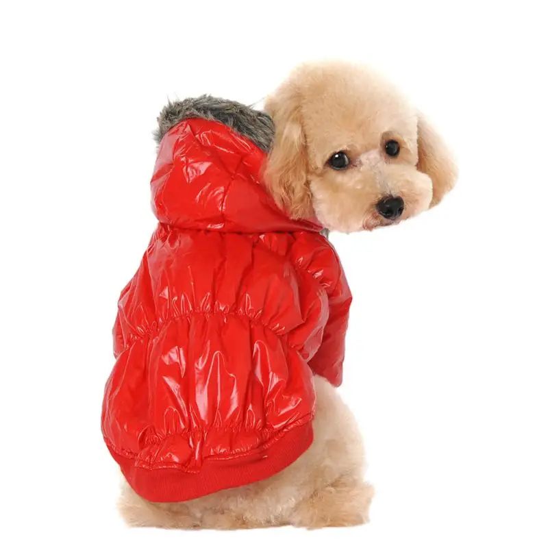 Для собак для домашних животных для кошек Зимний теплый стеганый жилет пальто щенок теплый пуховик флис+ куртки из полиэстра одежда - Цвет: Красный