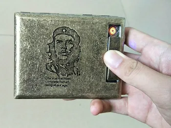 

USB lighter cigarette case for 20 cigarettes pack