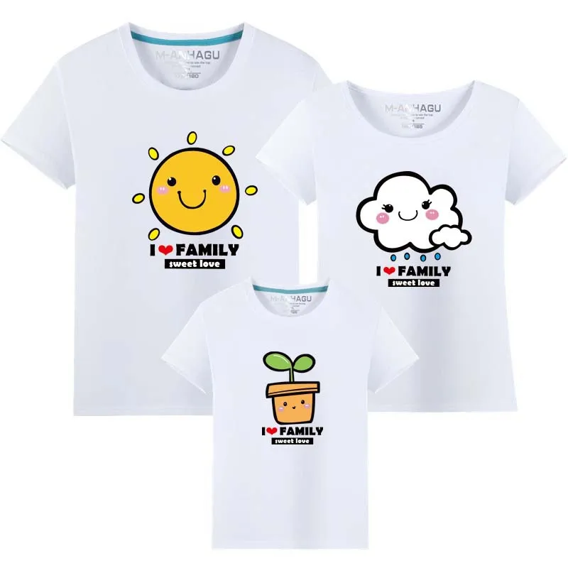 Sharely Sheep Father Son Family Casual Travel Sun T-shirt Matching Outfit Clothes Mom Daughter Family Look t shirt Sets Clothing