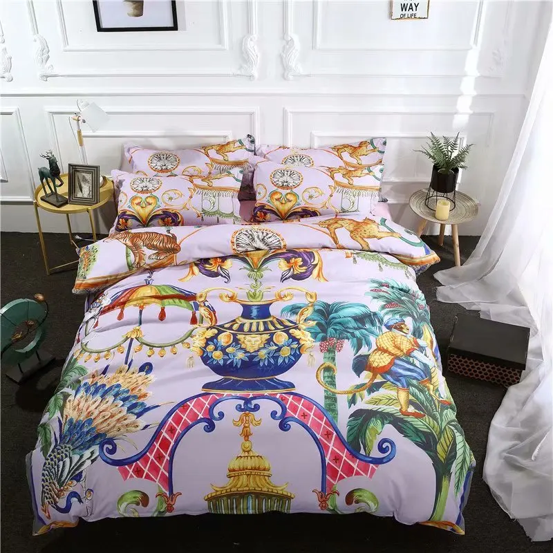 

2018 Animals Garden Duvet Cover Set Microfiber Polyester Bedlinens Twin Queen King Size 3/4pc Bedding Set Pillowcases