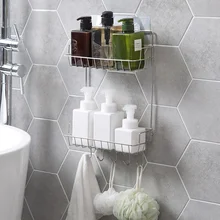 Нержавеющая сталь для дома не перфорированный полка для ванной настенная вешалка крючок Туалет Биде двойная для ванной комнаты