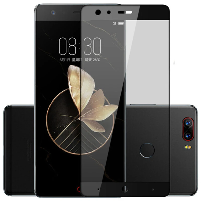 Закаленное стекло для ZTE Nubia Z17 Mini S Z17S miniS цветная пленка защиты экрана черное