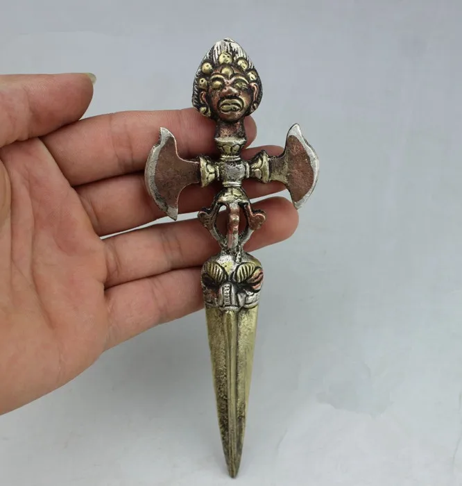 

TNUKK CHina old religious objects-Buddha magic weapon Vajra Dorje Kingkong Buddhist ritual apparatus,Decorative metal crafts