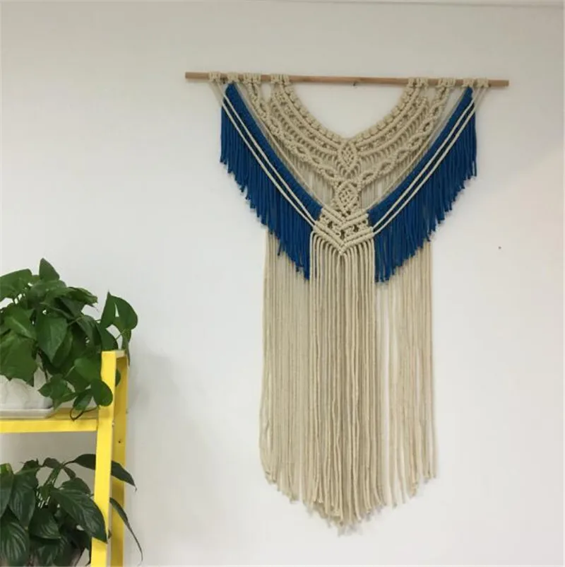 Handmade Bohemian Macrame Wall Hanging Cotton Rope Knitting Banner Tapestry Home Wedding Decoration | Дом и сад