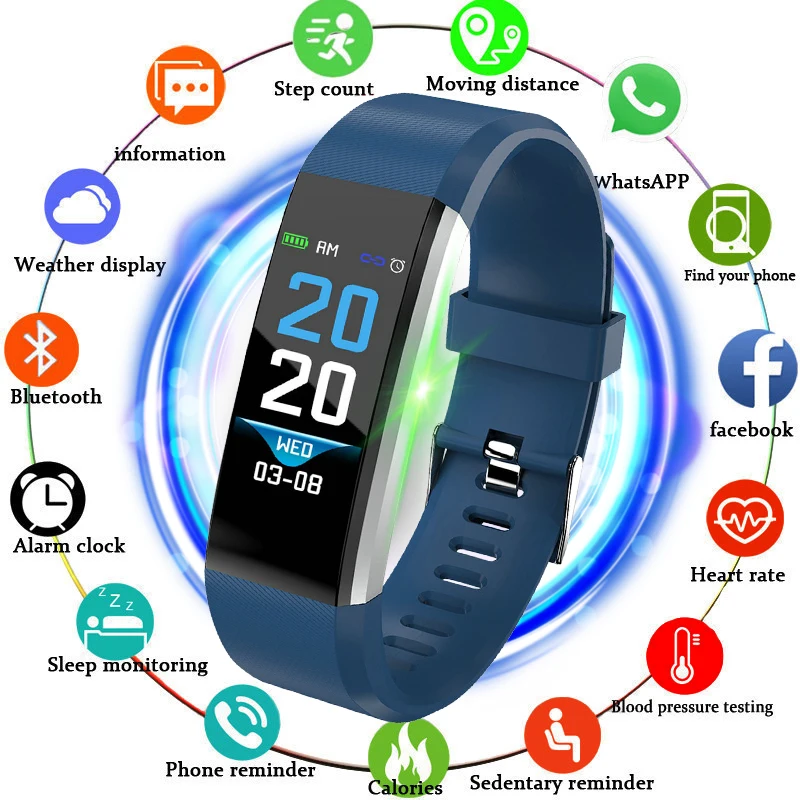 

2019 New Sport Watch Men Women Smart Watch Heart Rate Monitor Blood Pressure Fitness Tracker Pedometer Band+Box
