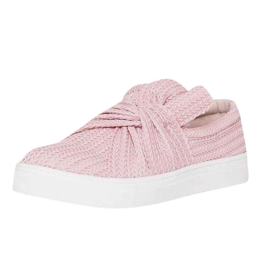 Летние женские повседневные Лоферы sommerschuhe damen однотонные лоферы с бантом в