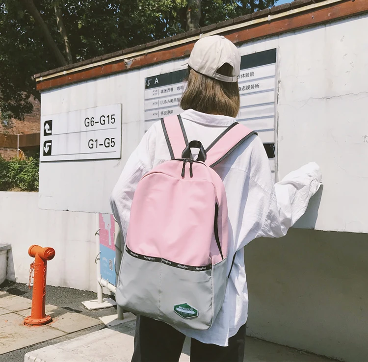 Menghuo Panelled Backpack Women School Backpack for Teenage Girl Fashion Men Travel Bag Unisex Rucksack Bolsas Mochila Sac A Dos_01