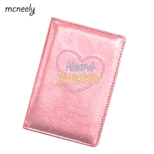 Mcneely девушки вышивка любовь путешествия Обложка для паспорта кошелек лазерная вспышка материал Кредитная карта посылка модный держатель паспорта