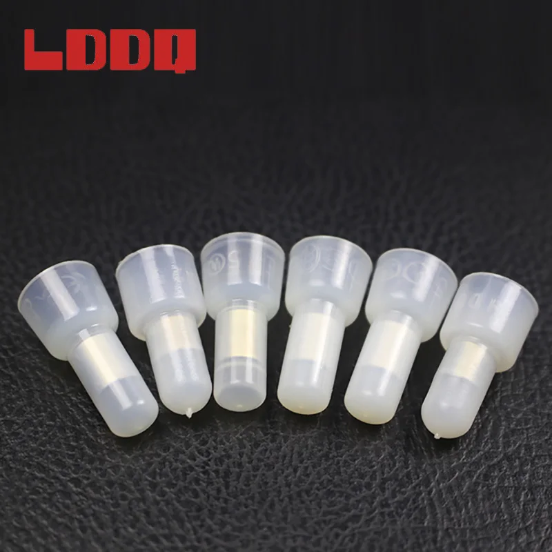 

LDDQ 100pcs Closed End Crimp Caps 16-14 AWG Wire Connectors Nylon Terminals Car Audio Wiring Cap Splice Gauge Copper Core