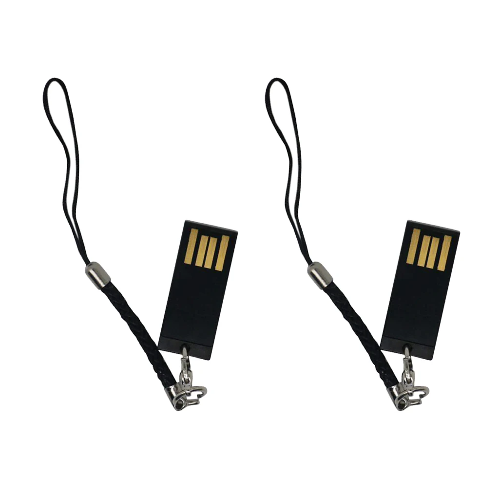2Pcs Storage USB Flash Drive Memory Stick Mini Pen Drive Pendant  Black 32GB