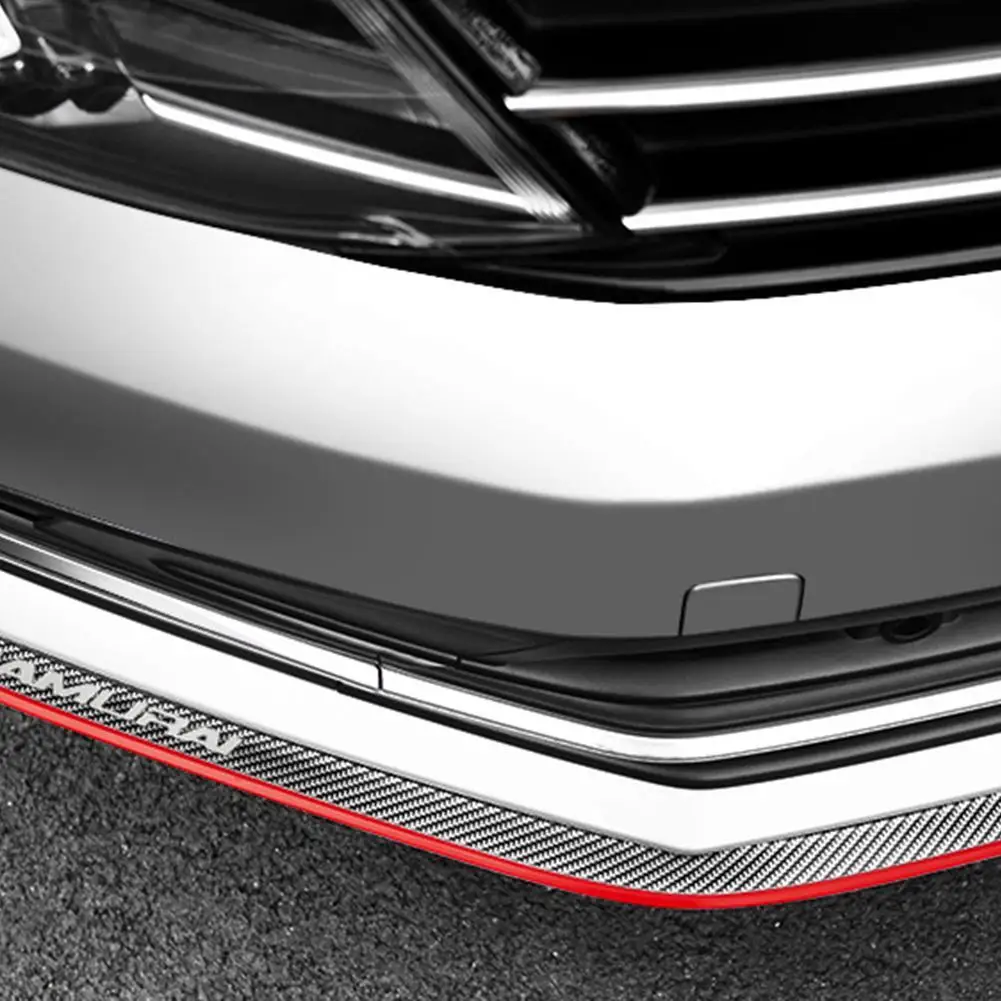 6*2,5 m Protector de coche parachoques delantero divisor de labios Universal de fibra de carbono parachoques de goma de estilo deportivo accesorios para picado de coche 6*2,5 m Protector de coche parachoques delantero divisor de labios Universal de fibra de carbono parachoques de goma de estilo deportivo accesorios para picado de coche