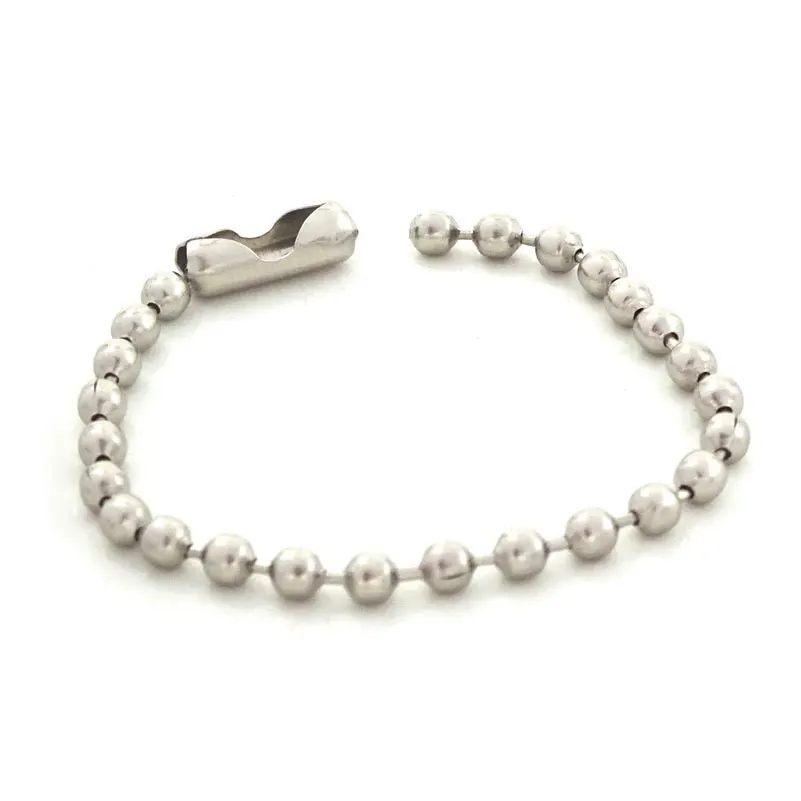 20Pcs Connector Clasp Ball Chains Keychain Tag Chain 95*2.4mmin