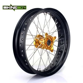 

BIKINGBOY 17" Supermoto Front Wheel Rim Gold Hub For SUZUKI RMZ 250 2007-2016 07 08 09 10 11 12 13 14 15 16 RM-Z 450 2005-2016