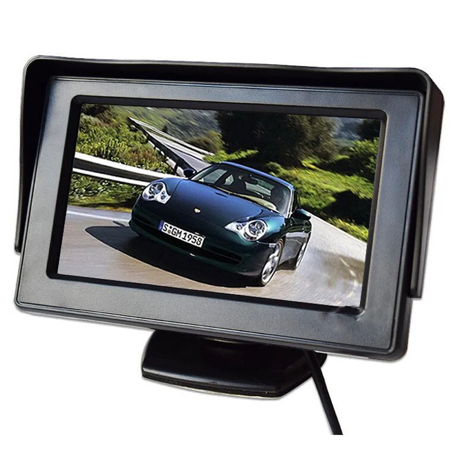TFT ЖК-дисплей автомобиля Мониторы Защита от солнца Shield 4.3 дюймов Экран для заднего вида Камера DVD Парковочные Системы PAL/NTSC Совместимость красочный дисплей
