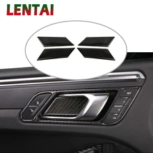 LENTAI Авто Стайлинг углеродное волокно межкомнатной двери ручки чаши Крышка наклейки для Porsche Macan аксессуары