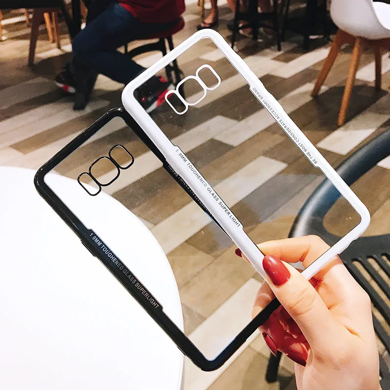 Для Samsung Galaxy S7 Edge S8 S9 Note 8 9 A8 A6 Plus J6 J3 J5 J7 2017 Прозрачный жесткий пластиковый