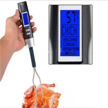

Electronic Digital Screen Thermometer BBQ Meat Fork Thermometer Food Cooking Water Milk Meat Thermometer Alarm Kitchen Tools