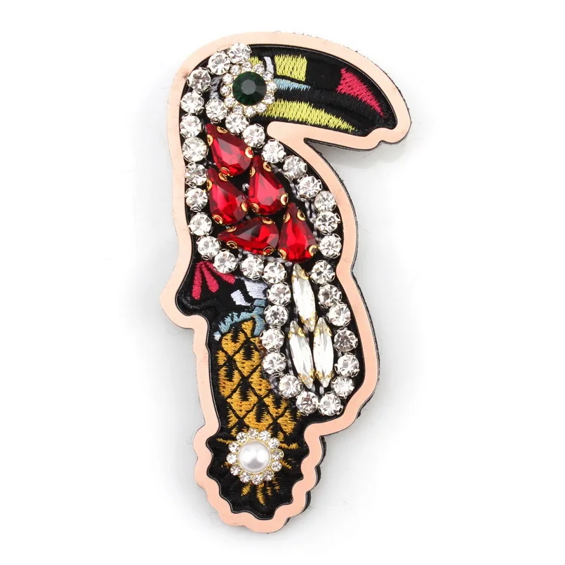 

Florosy Big Bird Design Glass Rhinestone Brooches for Women Pins New Fashion Party Handmade Crystal Colorful Brooch Jewelry 2019