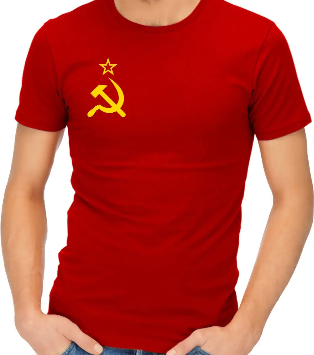 

Soviet Flag Hammer and Sickle Communist Communism USSR CCCP T-shirt Tshirt Tee Mens 2018 fashion Brand T Shirt O-Neck 100%cotton