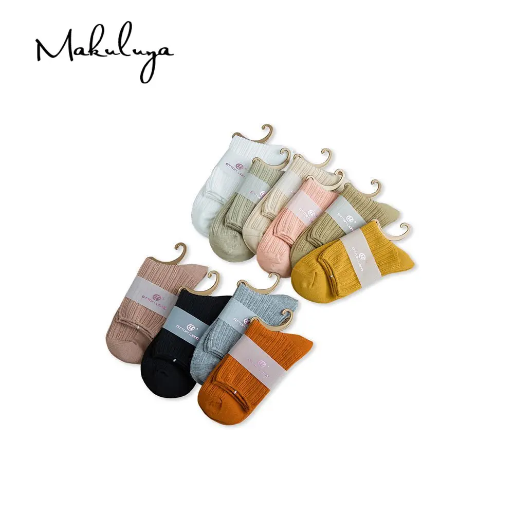 Makuluya/10 пар носков; сезон осень-зима; женские хлопковые носки в сеточку в японском стиле «Мори»; разные размеры; милые разноцветные вязаные носки для девочек; QW