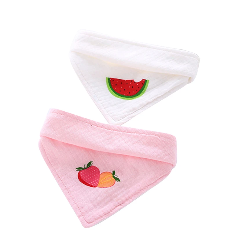 strawberry Детские нагрудники из муслина для малышей и детей постарше тканевый слюнявчик для девочки утолщенная 2 слоя марли мягкая новорожденная слюнявчик для младенца Полотенца для детских бутылочек, слюнявчик - Цвет: strawberry