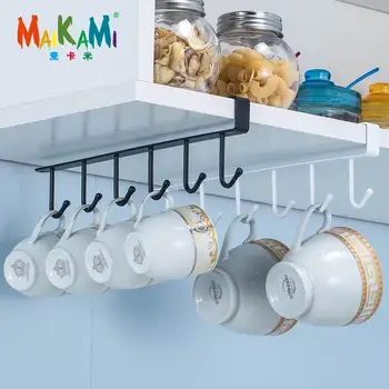 

MAIKAMI Under Cabinet Paper Towel Holder Roll Paper Towel Rack Multifunctional Metal Organizer,Black＆White