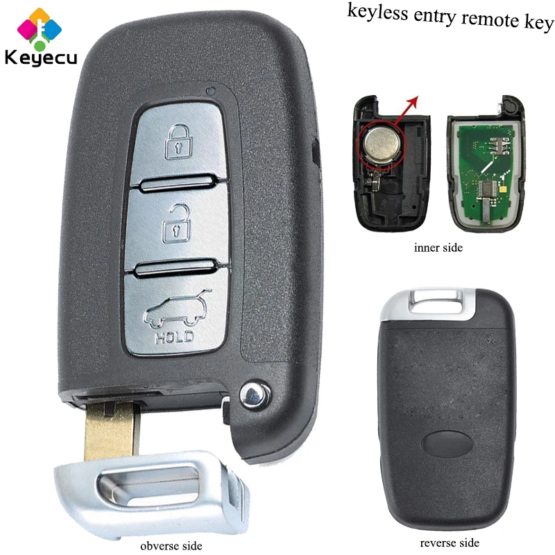 

KEYECU Replacement Keyless Entry Smart Remote Car Key - 3 Buttons & 433MHz Frequency & ID46 Chip- FOB for Kia K2 K5 New Sportage