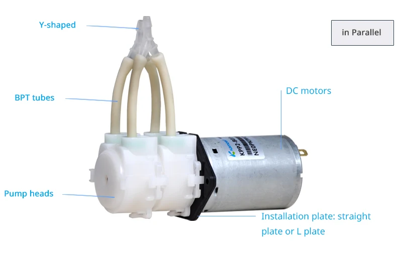 Kamoer KPP2 перистальтический насос 12 В/24 В DC водяной насос(высокая скорость потока, Двойные головки