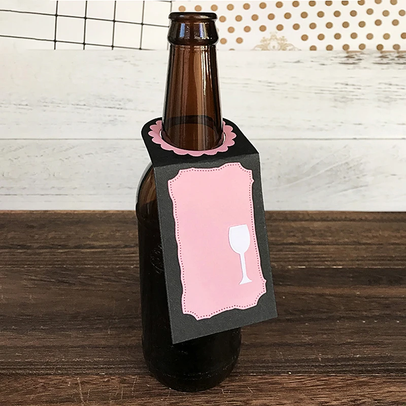 Wine Bottle Tag Ornaments Cutting Dies For DIY Scrapbooking Paper Cards Craft PD
